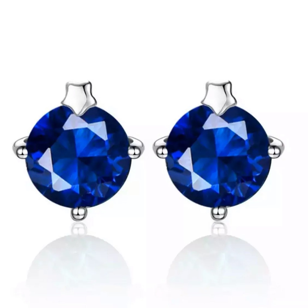 Quality Sapphire Solid 925 Sterling Silver 2ct